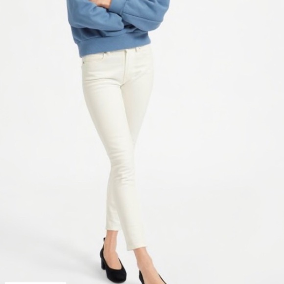 NWT Everlane White Mid Rise Skinny Jeans Blanc High Rise Waist Size 23 TALL $128 - Picture 12 of 12